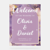 Soft Lavender Ceremony Welcome Display アクリルサイン (正面)