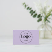 Soft Lavender Elegant Custom Company Logo QR Code 名刺 (スタンド正面)