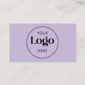 Soft Lavender Elegant Custom Company Logo QR Code 名刺 (正面)
