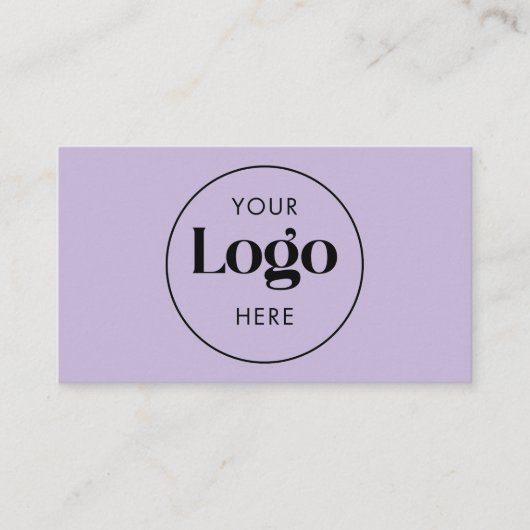 Soft Lavender Elegant Custom Company Logo QR Code 名刺 (正面)