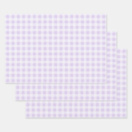 Soft Lavender Gingham Wrapping Paper Sheets ラッピングペーパーシート