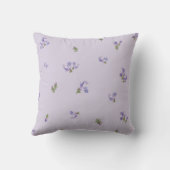 Soft Lavender Japanese Rosemary Floral Pattern クッション (裏面)