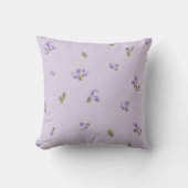 Soft Lavender Japanese Rosemary Floral Pattern クッション (正面)