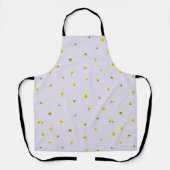 Soft Lavender Japanese Yellow Viola Floral Pattern エプロン (正面)