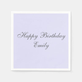 Soft Lavender Minimalist Birthday Party Napkins スタンダードカクテルナプキン
