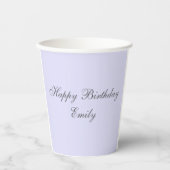 Soft Lavender Minimalist Birthday Party Paper Cup 紙コップ (正面)