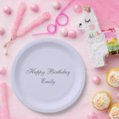 Soft Lavender Minimalist Birthday Party Plates ペーパープレート (パーティー)