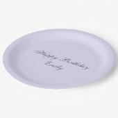 Soft Lavender Minimalist Birthday Party Plates ペーパープレート (アングル)