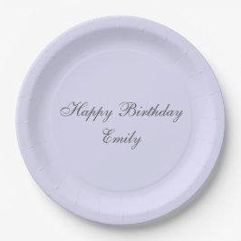 Soft Lavender Minimalist Birthday Party Plates ペーパープレート