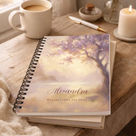 Soft Lavender Nature Aesthetic Reflections Journal ノートブック