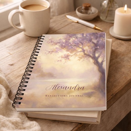 Soft Lavender Nature Aesthetic Reflections Journal ノートブック