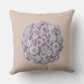 Soft Lavender & Pale Grey Floral クッション (裏面)