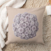 Soft Lavender & Pale Grey Floral クッション (ブランケット)