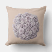 Soft Lavender & Pale Grey Floral クッション (正面)