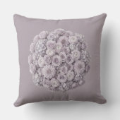 Soft Lavender & Pale Grey Floral クッション (裏面)