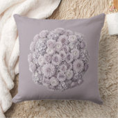 Soft Lavender & Pale Grey Floral クッション (ブランケット)