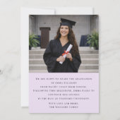 Soft Lavender Photo Graduate Announcement 招待状 (裏面)