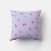 Soft Lavender Red Plum Blossom Floral Pattern クッション (裏面)