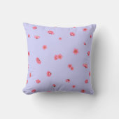Soft Lavender Red Plum Blossom Floral Pattern クッション (正面)