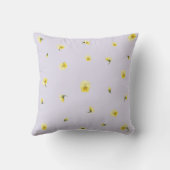Soft Lavender Yellow Viola Floral Pattern クッション (裏面)