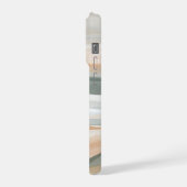 Soft Layered Tides – Abstract Coastal Neutral  iPhoneケース (左側面)