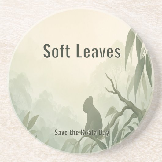 Soft Leaves | Save the Koala Day コースター (正面)