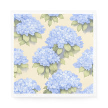 Soft Lemo Blue Hydrangea Standard Luncheon Napkins