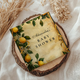 Soft Lemon Garden Baby Shower スタンダードカクテルナプキン