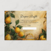 Soft Lemon Garden Baby Shower Diapper Raffle エンクロージャーカード (正面)