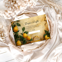 Soft Lemon Garden Baby Shower Diapper Raffle エンクロージャーカード