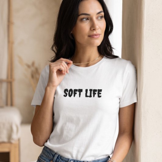 Soft Life Aesthetic 白 グラフィックTシャツ | Minima Tシャツ