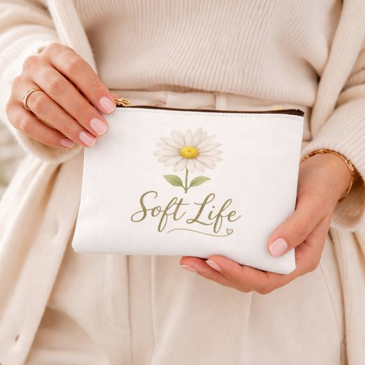 Soft Life Aesthetic Daisy Watercolor All-Over Prin アクセサリーポーチ
