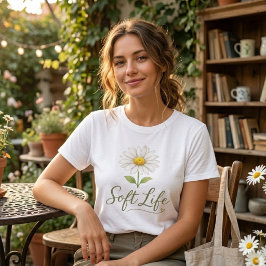 Soft Life Aesthetic Daisy Watercolor Floral T-Shir トライブレンドＴシャツ