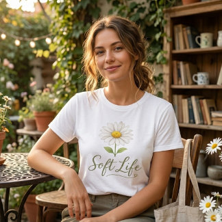 Soft Life Aesthetic Daisy Watercolor Floral T-Shir トライブレンドＴシャツ