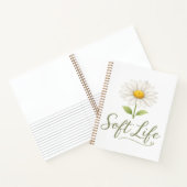 Soft Life Aesthetic Daisy Watercolor Spiral Notebo ノートブック (内部)