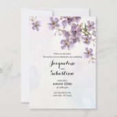 Soft Lilac Watercolor Floral Wedding 招待状 (正面)