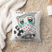 Soft Love Declaration by Message from cute Lemur クッション (ブランケット)