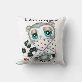 Soft Love Declaration by Message from cute Lemur クッション