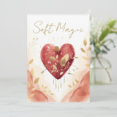 Soft Magic Watercolor Heart with Golden Botanicals シーズンカード (スタンド正面)