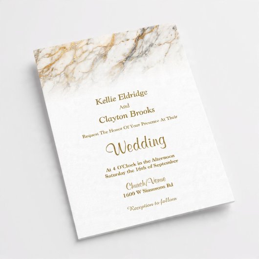Soft Marble Fade Wedding Invitation 招待状