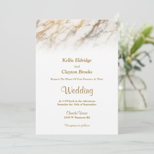 Soft Marble Fade Wedding Invitation 招待状 (スタンド正面)