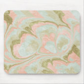 Soft Marble Swirl Pattern Mint, Coral and Olive マウスパッド (正面)