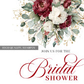 Soft Marsala Flowers Bridal Shower Invitation 招待状