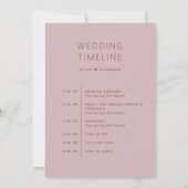 Soft Mauve Pink Timeline. Spring Wedding Itinerary 招待状 (裏面)