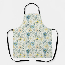 Soft Meadow Daisy Watercolor エプロン