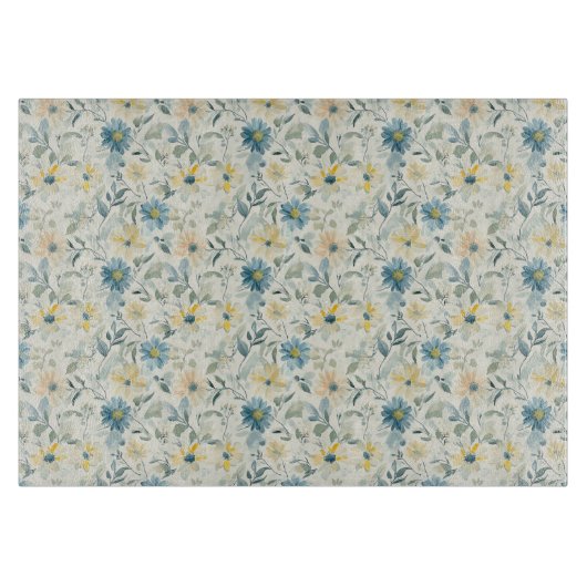 Soft Meadow Daisy Watercolor カッティングボード (正面)