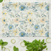 Soft Meadow Daisy Watercolor キッチンタオル (折り畳み)