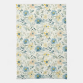 Soft Meadow Daisy Watercolor キッチンタオル (縦)