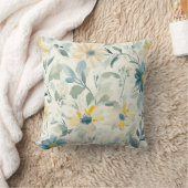 Soft Meadow Daisy Watercolor クッション (ブランケット)