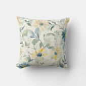 Soft Meadow Daisy Watercolor クッション (正面)